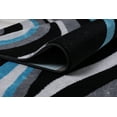 thumbnail image 4 of Arzezum Design Rectangular Area Rug for Living Room,1125 Abstract Black/Blue 7x10 Modern Rugs, Easy to clean, Pet Friendly Indoor carpet for living room, 4 of 6
