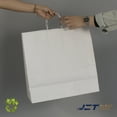 thumbnail image 5 of Jet Paper Bags Large White Kraft Paper Shopping Bag with Twisted Handles 150 Pcs, 18 x 7 x 18 - LANA, 5 of 11