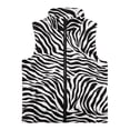 thumbnail image 4 of Xoenoiee Zebra Stripe Print Girls Boys Zippered Vest Sleeveless Coat Stand-Up Collar Warm Soft Fleece Outerwear Jacket with Pockets, Size 9-10 Years, 4 of 7