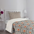 thumbnail image 3 of Ambesonne Black Quilted Bedspread Set 2 Pcs, Abstract Retro Spirals, Twin Size, Charcoal Grey Orange, 3 of 5