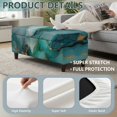 thumbnail image 5 of FOR U DESIGNS Green Gold Marble Print Ottoman Cover Stretch Storage Footstool Slipcover Folding Ottoman Cover Soft Footrest Slipcover Washable Footstool Protector with Elastic Bottom, 5 of 7
