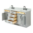 thumbnail image 6 of Ariel Hepburn 73 In. Double Oval Sink Vanity With 1.5 In. Carrara White Countertop In Grey, 6 of 10