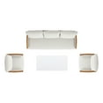 thumbnail image 3 of Jennifer Taylor Home Calarono 4pc Upholstered Teak & Aluminium Patio Conversation Set Sand Dune Chenille, 3 of 8