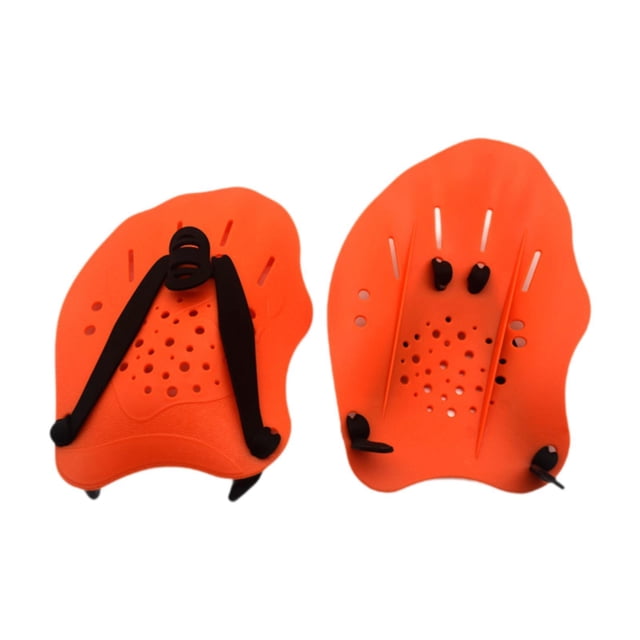 Paletas de natación, guantes acuáticos, equipo de piscina, accesorios de entrenamiento, mano profesional Naranja