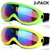 Ski Goggles, Pack of 2, Snowboard Goggles for Kids, Boys & Girls, Youth, Men