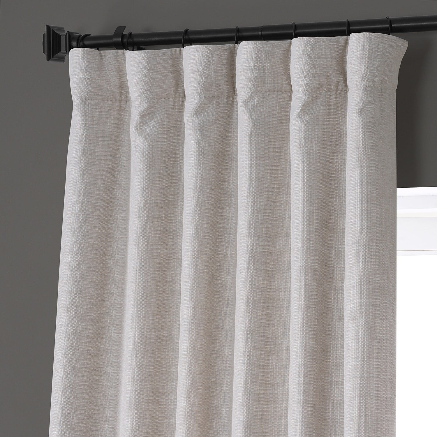 Signature Caravan Beige Faux Linen Blackout Curtain (1 Panel), Caravan Beige, 50W X 108L