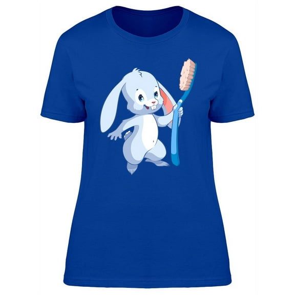 Bunny With Toothbrush T-Shirt Women -Image by Shutterstock, Female Small