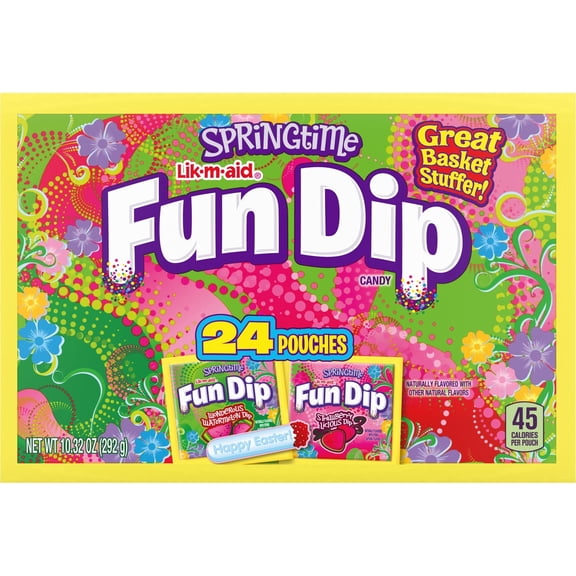 LIK-M-AID, Fun Dip Springtime Candy, Easter Basket Stuffer, 24 Ct Box