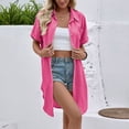 thumbnail image 3 of Posijego Women's Cover-Up Cardigan Short Sleeve Button down Long Cardigans Summer Beach Lightweight Open Front Outwear, 3 of 8