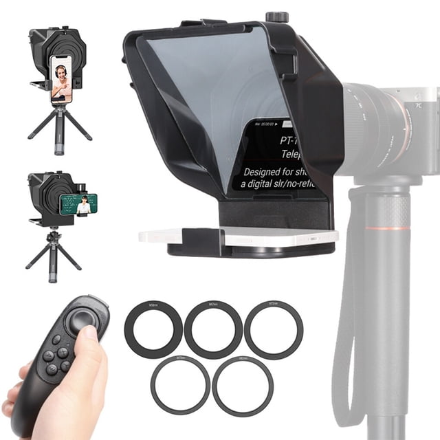 Matsuzay ABS Teleprompter Control remoto Compatible con Bluetooth Multi-interfaz Prompter Equipo de grabación de video con 5 anillos Electrónica