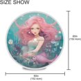 60 Inch Mermaid Round Picnic Tablecloth, Waterproof Table Cloth with