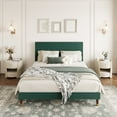 thumbnail image 2 of Queen Size Bed Frame , Modern Platform Bed with  Headboard ,Wooden Slats Support, No Box Spring Needed & Noise Free, Easy Assembly, 2 of 7