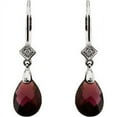 thumbnail image 2 of FB Jewels 14K White Gold 10x7mm Briolette Brazilian Garnet & .025 CTW Diamond Earrings, 2 of 2