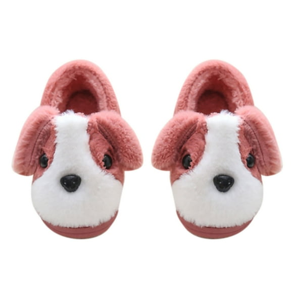Generic Girls Boys Home Slippers Suede Warm Dog House Slippers for Toddler Winter Indoor Outdoor Shoes Autumn Winter Clothes(2-3 Years Bronze)