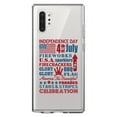 thumbnail image 1 of DistinctInk Clear Shockproof Hybrid Case for Galaxy Note 10 PLUS (6.8" Screen) - TPU Bumper Acrylic Back Tempered Glass Screen Protector - Independence Day Word Art, 1 of 1