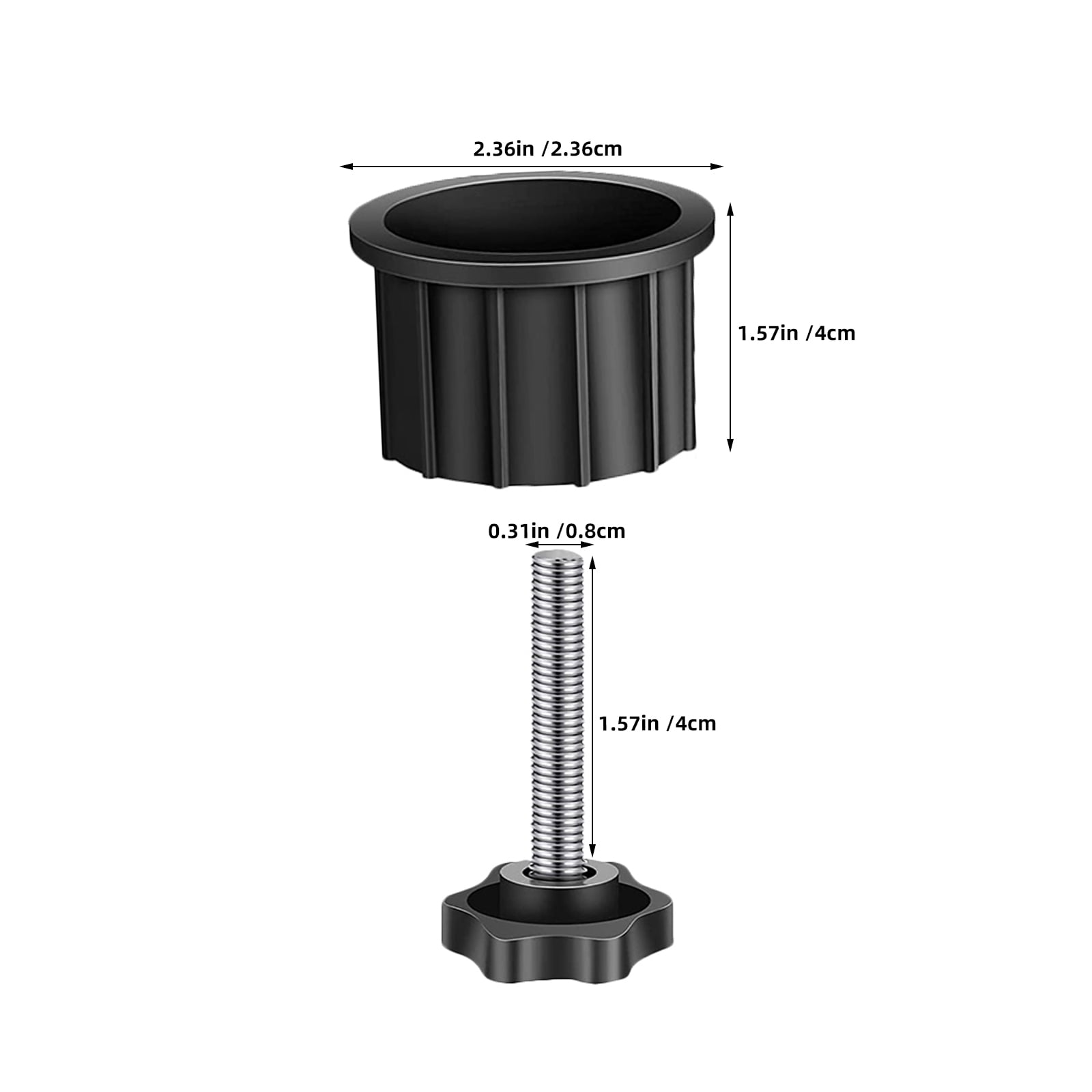 OUNONA Black Plastic Umbrella Hole Cap with Fixing Screws, 1 Set for Outdoor Stability and Secure Installation