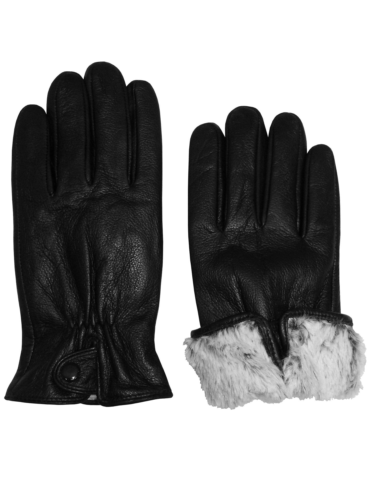 NICE CAPS Mens Adults Genuine Suede Leather Driving Winter Plush Lined Glove 