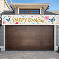 thumbnail image 6 of Floral Butterfly Themed Happy Birthday Banner Background Party Decoration Backdrop Photography Props for Birthday Party Celebrations Family Gatherings Photo Shoots and Home Decorations, 6 of 8