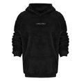 thumbnail image 2 of Rggeeun Hoodies For Men Man Autumn Hoodie Fuzzy Solid Color Letter Label Long Sleeve Pockets Hooded Sweatshirt Streetwear, 2 of 4
