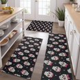 thumbnail image 2 of Black Pink Skull Pattern Kitchen Rugs Sets Of 3,Kitchen Runner Rugs Non Skid Washable,Decorative Kitchen Floor Mats for Kitchen,Sink,Laundry,17"x30"+ 17"x47" + 17"x59", 2 of 6