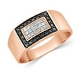 thumbnail image 2 of CARATS FOR YOU Black And White Natural Diamond Round Cut In 14K Rose Gold Wedding Band Men's Ring Jewelry For Men's (0.52 Carat, Clarity - I2-I3, Color - Black & I-J), Ring Size-7.5, 2 of 5