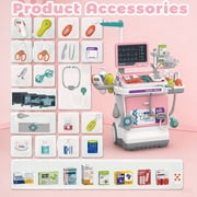 Caunedy Doctor Kit for Toddlers, Pretend Medical Station Set with Mobile Cart, Birthday Gifts for Kids 3-12 Year Old