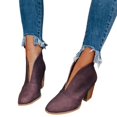 thumbnail image 1 of Women Autumn Winter Shoes Cutout Booties Chunky Block Heel Slip On Ankle Boots, 1 of 3