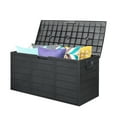 thumbnail image 6 of 75 Gallon Outdoor Garden Plastic Storage, Waterproof Storage Chest with Wheels, Deck Box Chest with Handle, Large Storage Cabinet for  Outside Furniture Cushions, Garden Tools, Black, 6 of 9