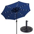 thumbnail image 1 of Hiland MKC-UMB-BL AZ Patio Heaters Solar Market Umbrella with LED Lights in Blue with  Base, 1 of 1