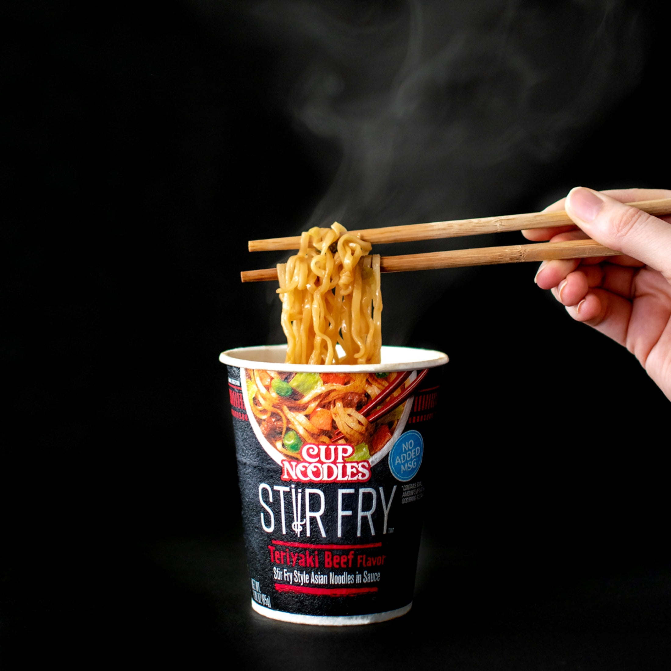 (6 pack) Nissin Foods Cup Noodles Stir Fry Ramen Noodles, Teriyaki Beef Flavor, 3.0 oz Cup, Shelf-Stable