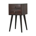 thumbnail image 4 of Lesuto Mini 2 Drawer Light Walnut Nightstand - Scandinavian Style, Wood, 1 Drawers, 4 of 11