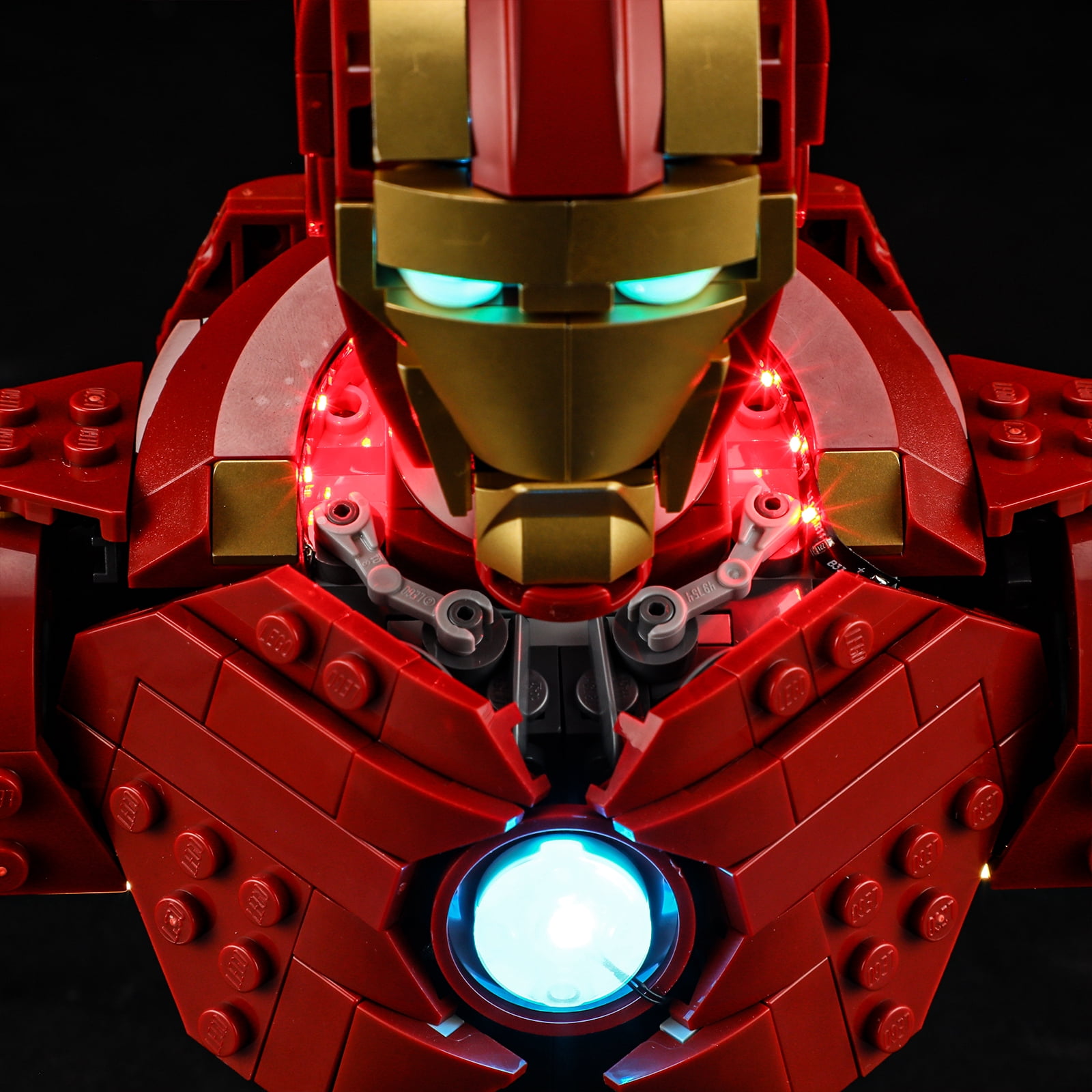 QC Ltbrcik Lighting Set for Lego Iron Man MK4 Bust 76327 Building Blocks Without Building Blocks Set