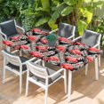 thumbnail image 2 of Red Flamingo Table Cloths for 3 Foot Rectangle Tables, Summer Tropical Plants Leaves Botanical Black Patio Waterproof Elastic Fitted Tablecloths, Washable Rectangular Table Cover for Camping, 2 of 8