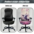thumbnail image 4 of Xixirimido Hummingbird Pink Floral Print Computer Office Chair Covers Stretchable Soft Fit Universal Desk Rotating Slipcovers, Removable Washable Chair Protector Cover with Button, Large, 4 of 6
