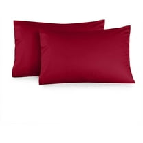 Solid 600-Thread-Count, 100-Percent Cotton King Size, Set of 2 Pillow Cases, Burgundy