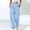 Light Blue women harem pants with pockets a1, variant on Women Harem Elastic Waist Trousers with Pockets Polka Dot Casual Loose Long Pants Travel Beach Summer Lounge Palazzo, White S