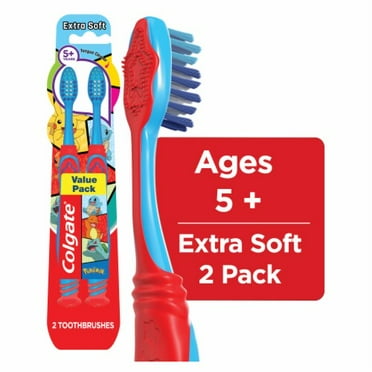 Colgate Pokemon Toothbrushes for Kids with Extra Soft Bristles and Suction Cup
