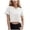 White, variant on Women's Casual V Neck Short Sleeve Solid Basic Crop Top T Shirt Summer Tops