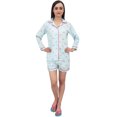 thumbnail image 4 of Bimba Sky Blue Gift Ribbon Print Sleepwear Full Sleeve Shirt & Shorts Nightwear - 20, 4 of 9