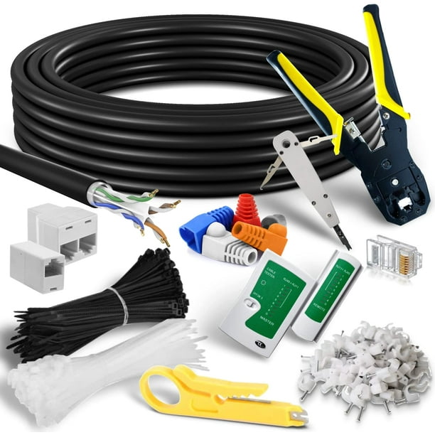 Cable & Cat6 Network Cable, 1000 ft, (Black) Pure Copper Cable/Cord, High