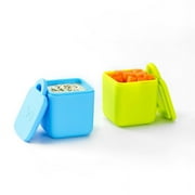 Omie Dip for OmieBox (2 pack) Leakproof Dip Containers with lids - food safe silicone - 4 ounces (Blue/Lime) by OmieLife