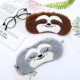 thumbnail image 2 of Paquete de 2 lindas máscaras para dormir de animales para niñas, lindos dibujos animados Bradypod, suave felpa con los ojos vendados, máscaras para dormir, cubierta para los ojos para mujere, 2 of 5