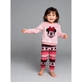 thumbnail image 4 of Disney Minnie Mouse Toddler Girls’ Outfit Set - Two Piece Embroidered Sweatshirt & Fair Isle Print Leggings (Multi, 3T), 4 of 5