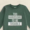 thumbnail image 5 of CAUYDY 0 3 6 9 12 Months Child Boys Fall Winter Autumn Clothes 2T 3T 4T 5T Baby Long Sleeve Pullover Elastic Sweatpants 2PCS Cute Set Newborn Picture Outfits Green for Sizes 2-3 Years, 5 of 6