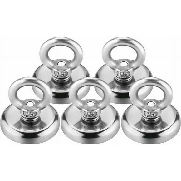 Professional Neodymium Fishing Magnet, Multipurpose Rare Earth Disc Magnets With Stainless Steel Eye Bolt For Indoors Outdoors Kitchen