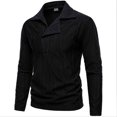 thumbnail image 4 of Blusa y camisa de manga larga con cuello vuelto para hombre, informal, con estampado, de poliéster, 4 of 9