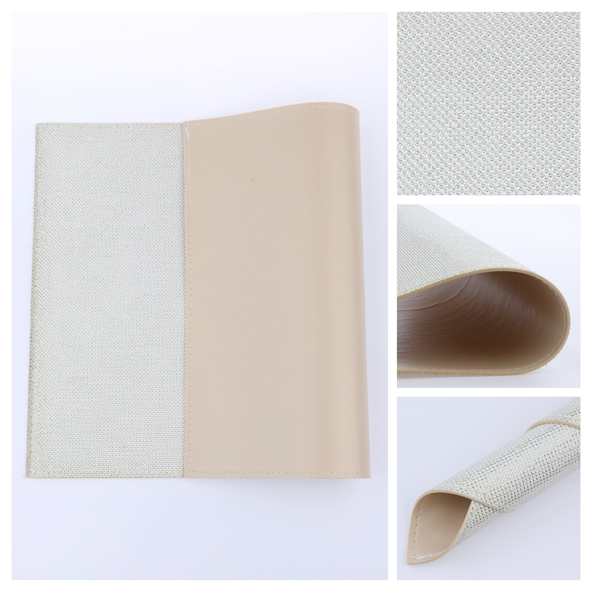 Unique Bargains Set of 6 Sparkle Placemats for Kitchen Dining Table Decor Beige