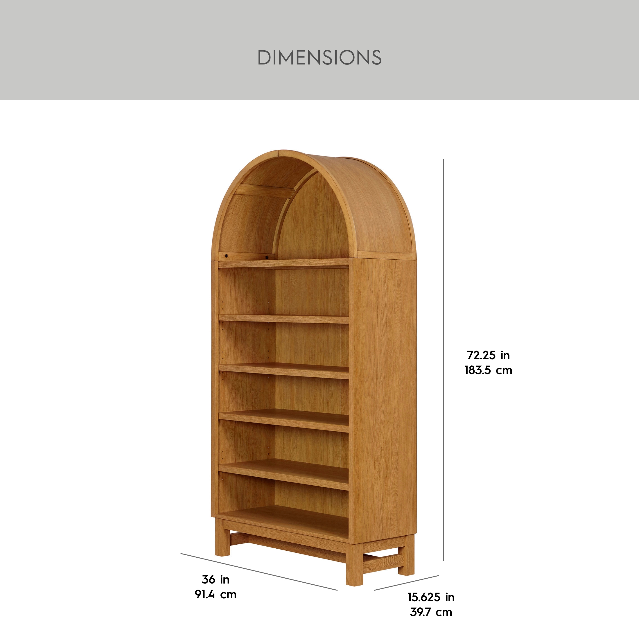 Better Homes & Gardens Juliet Open Arch Bookcase, Light Honey photo 3