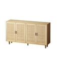thumbnail image 4 of 62.20"Elegant and Functional 4-Door Rattan Decorative Storage Cabinet,for Bedroom,Living Room,Office,Easy Assembly(Same SKU:W757P190066), 4 of 9
