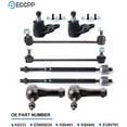 thumbnail image 2 of ECCPP - 8PCS Front Inner Outer Tie Rod End Sway Bar Link Lower Ball Joint Compatible Fit 2005-2007 For Chevy Equinox 2006-2007 For Pontiac Torrent 2002-2007 For Saturn Vue Suspension Kit, 2 of 5